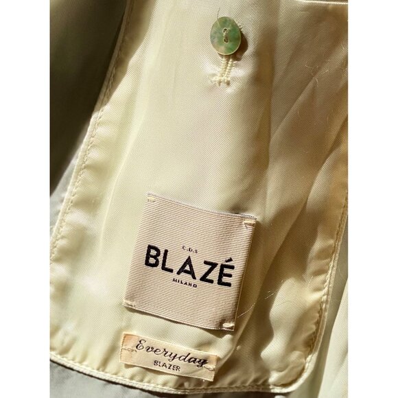 Blazé Milano Everyday Double-Breasted Blazer Size 1 US 6 Metallic Gold Lamé - Picture 9 of 13